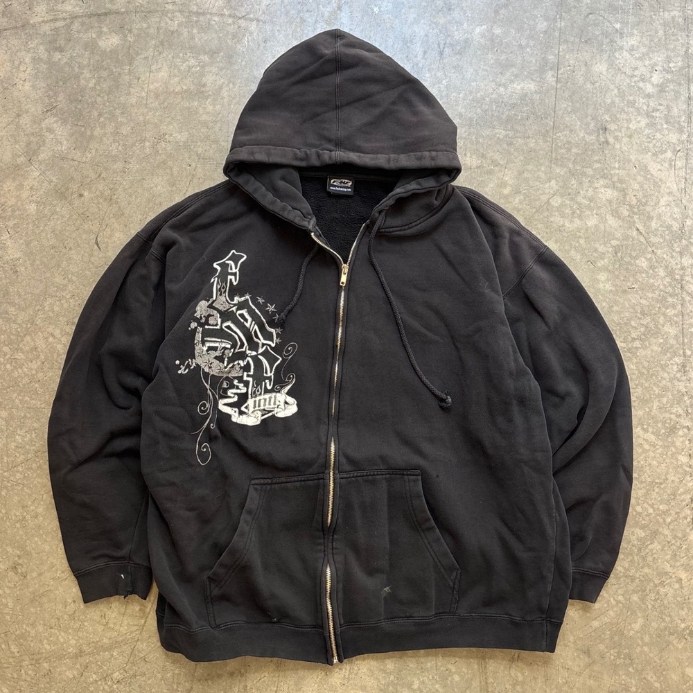 Vintage Y2K FMF Motor Cross Full Zip Racing Hoodie Size XL